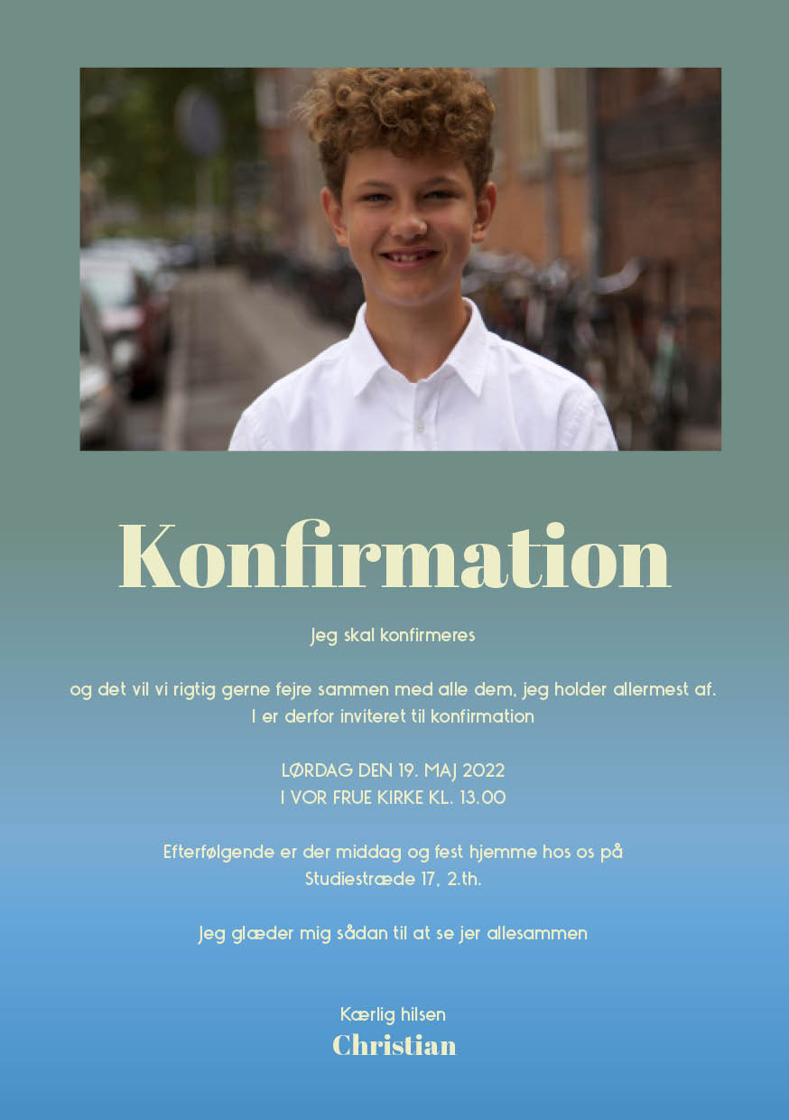 Invitationer - Christian Konfirmation